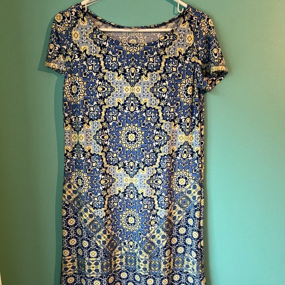 Haani Dress Petite Medium blue/yellow/white